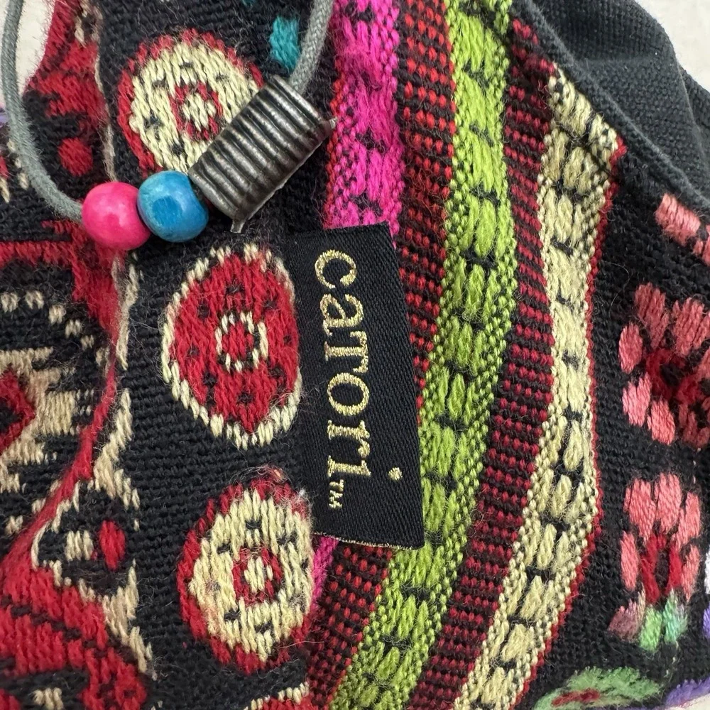 Catori Boho Woven Tapestry Tote Shoulder Bag Multicolor Tribal Aztec Zip Purse